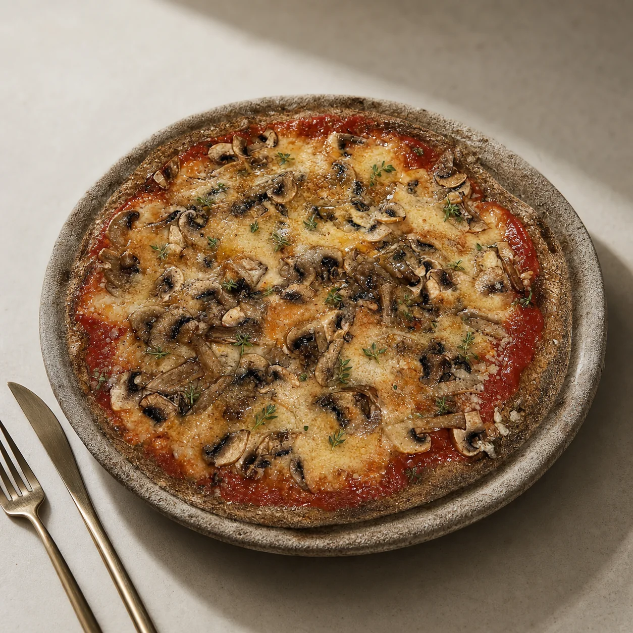 Concept mushroom pizza visual